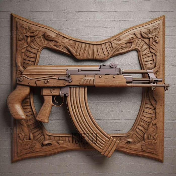 AK 47 movie 4 stl model for CNC